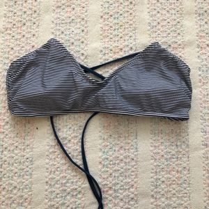 Blue/White Striped Bikini Top